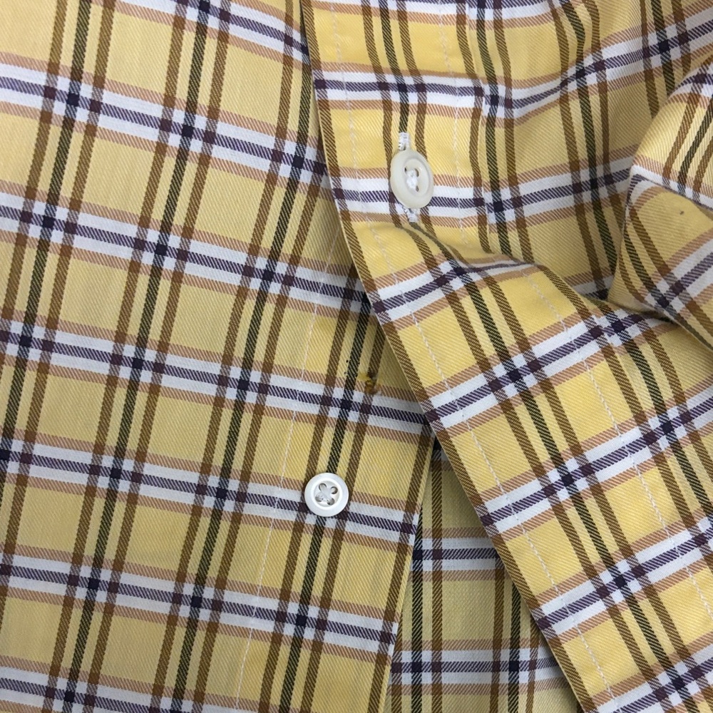 Brooks Brothers XL Country Club Men's Yellow Plaid Button-Down Shirt Size $148 - Picture 6 of 9